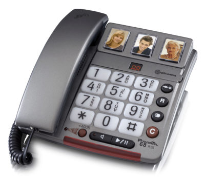 Amplicomms Powertel 68 Plus Corded Telephone with Photo Memory Buttons and Answering Machine